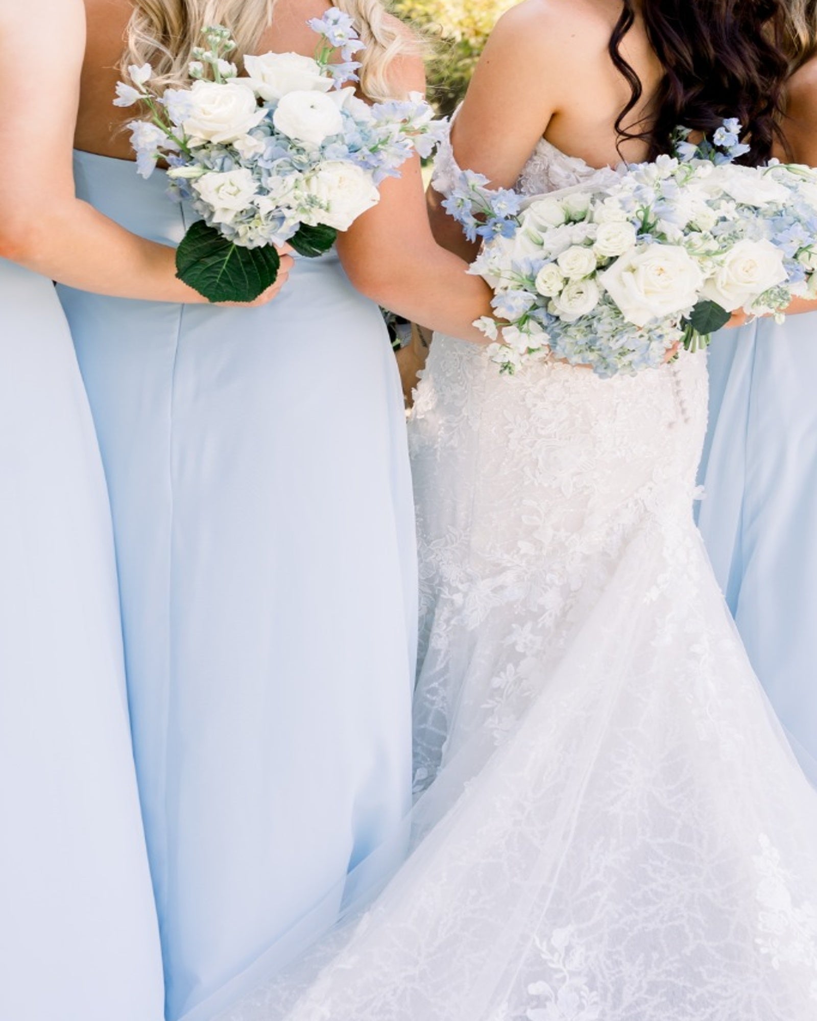 White & Dusty Blue Garden Wedding at Parker Manor