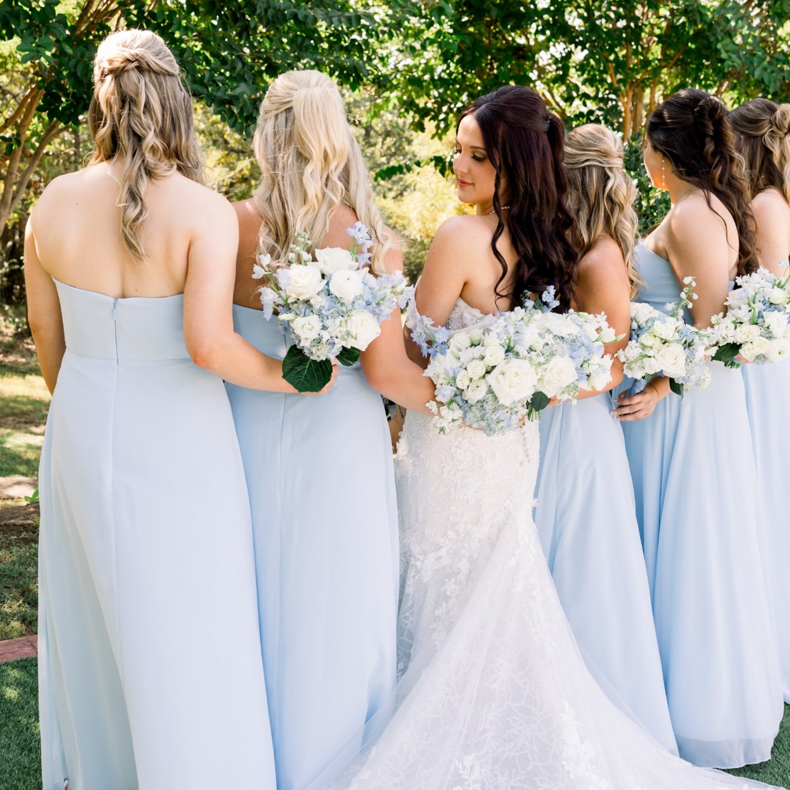 White & Dusty Blue Garden Wedding at Parker Manor