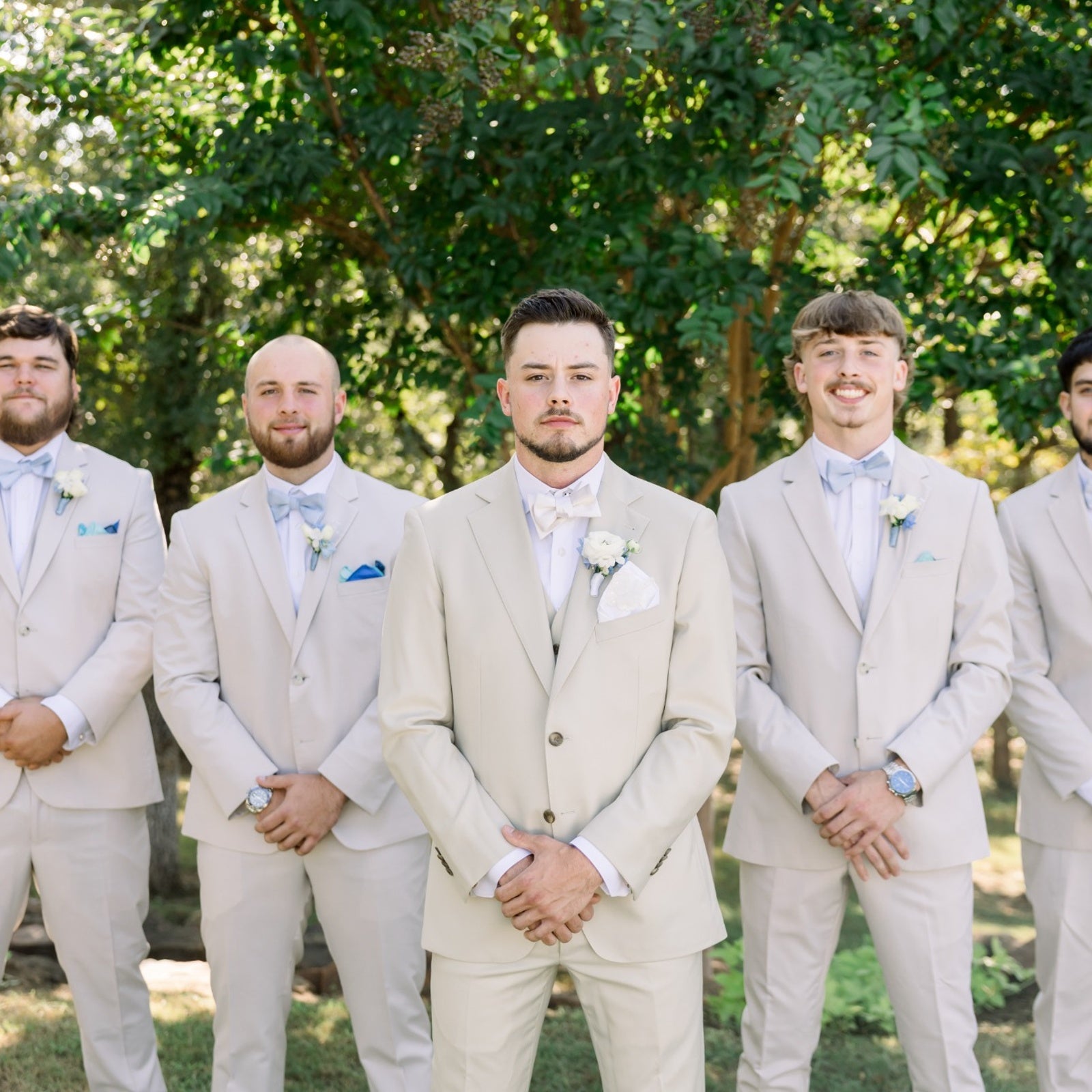 White & Dusty Blue Garden Wedding at Parker Manor