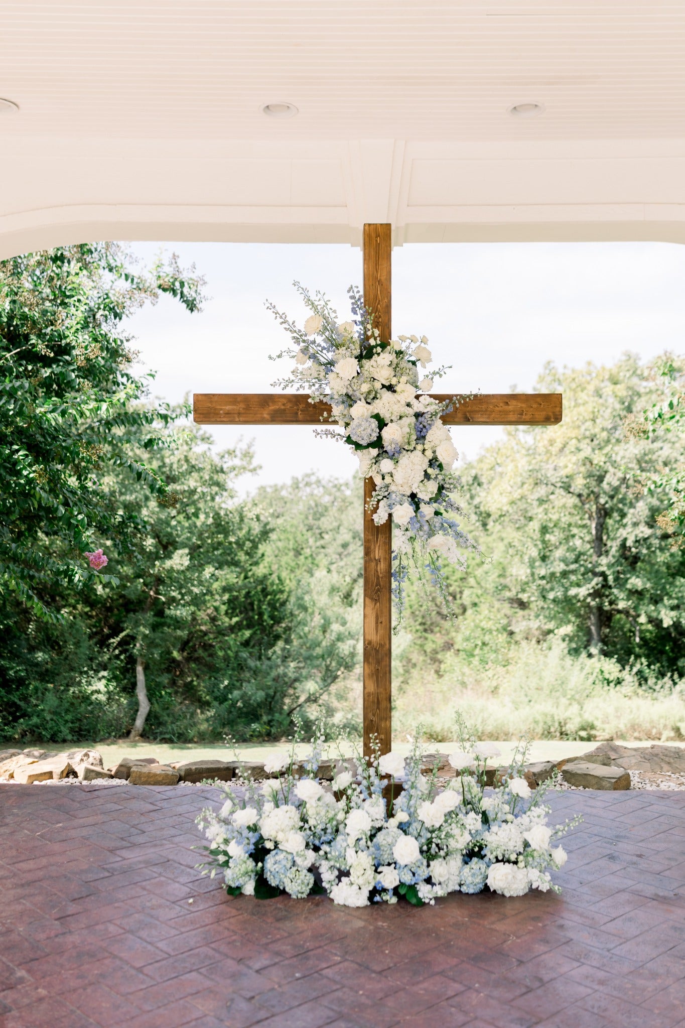 White & Dusty Blue Garden Wedding at Parker Manor