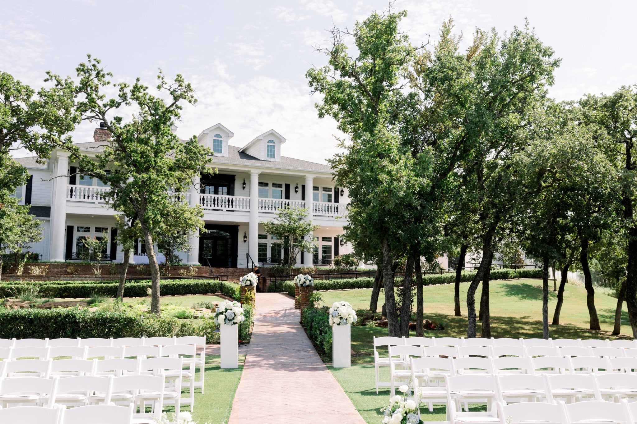 White & Dusty Blue Garden Wedding at Parker Manor