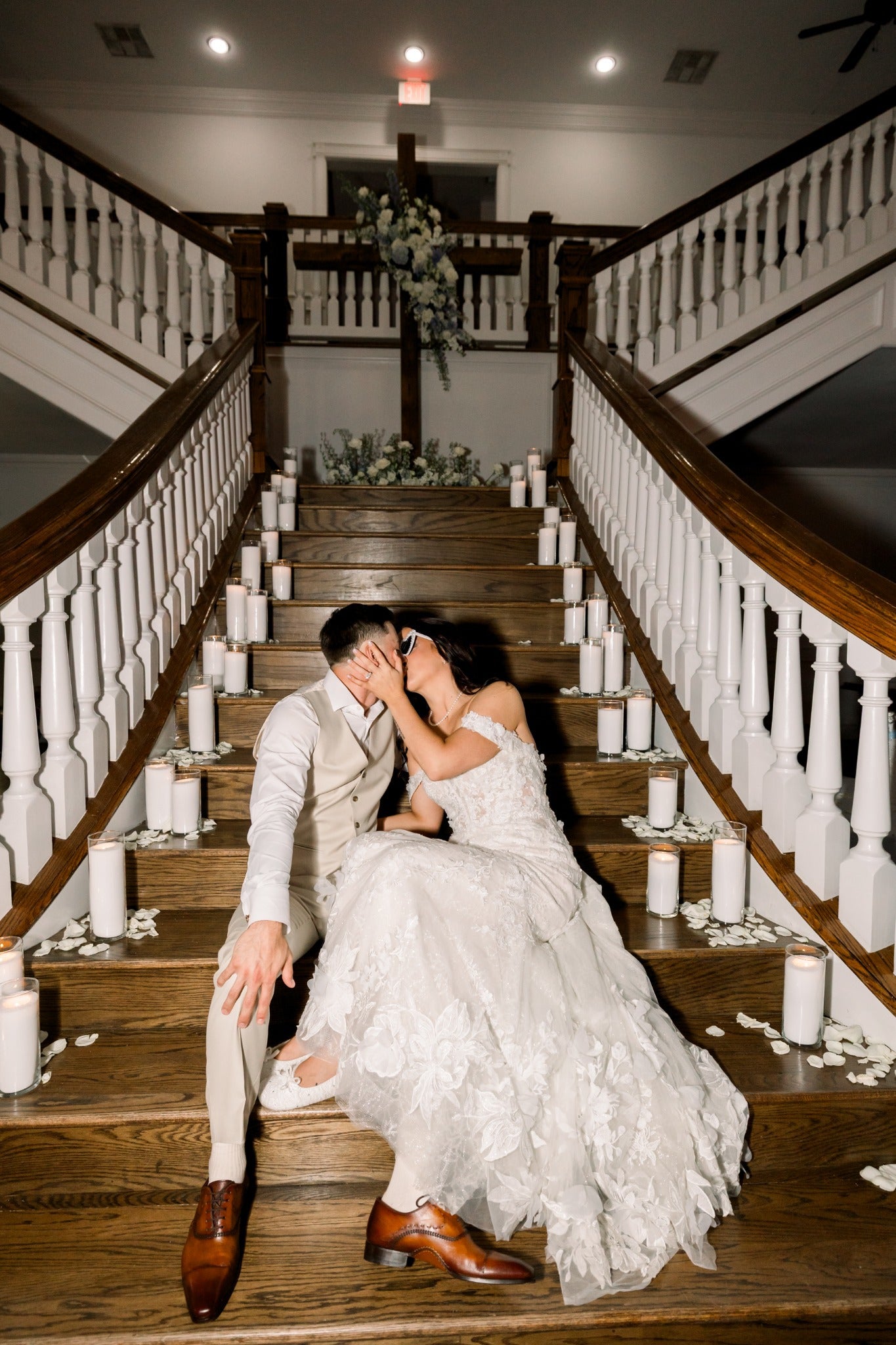 White & Dusty Blue Garden Wedding at Parker Manor